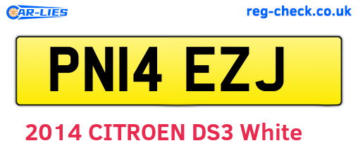 PN14EZJ are the vehicle registration plates.