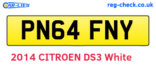 PN64FNY are the vehicle registration plates.