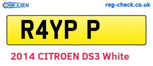 R4YPP are the vehicle registration plates.