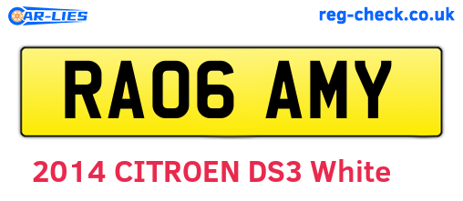 RA06AMY are the vehicle registration plates.