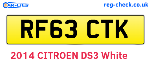 RF63CTK are the vehicle registration plates.