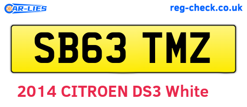 SB63TMZ are the vehicle registration plates.