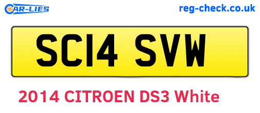 SC14SVW are the vehicle registration plates.