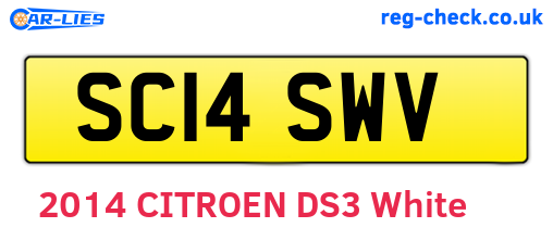 SC14SWV are the vehicle registration plates.