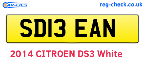 SD13EAN are the vehicle registration plates.