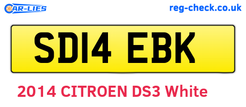 SD14EBK are the vehicle registration plates.