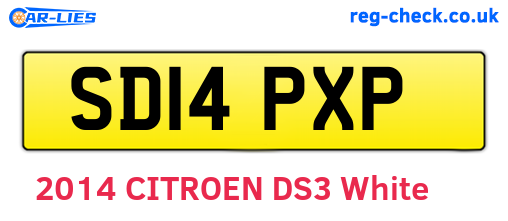 SD14PXP are the vehicle registration plates.