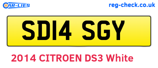 SD14SGY are the vehicle registration plates.