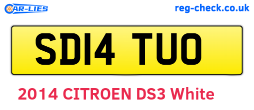 SD14TUO are the vehicle registration plates.