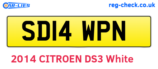 SD14WPN are the vehicle registration plates.