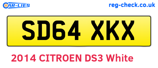 SD64XKX are the vehicle registration plates.