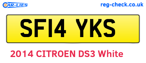 SF14YKS are the vehicle registration plates.