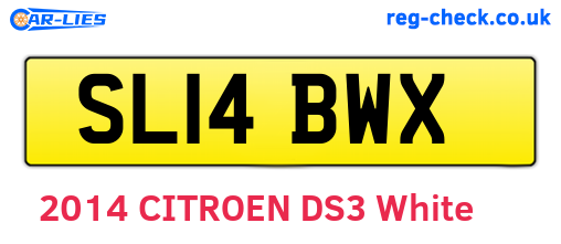 SL14BWX are the vehicle registration plates.