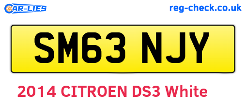 SM63NJY are the vehicle registration plates.