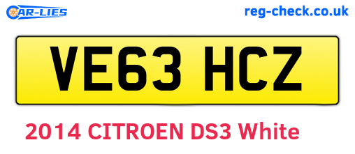 VE63HCZ are the vehicle registration plates.