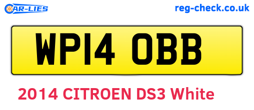 WP14OBB are the vehicle registration plates.