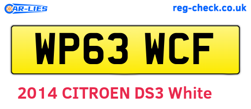 WP63WCF are the vehicle registration plates.
