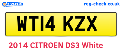 WT14KZX are the vehicle registration plates.