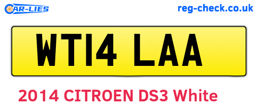 WT14LAA are the vehicle registration plates.