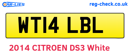 WT14LBL are the vehicle registration plates.