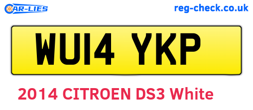 WU14YKP are the vehicle registration plates.