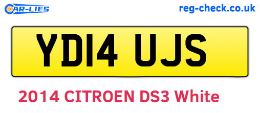 YD14UJS are the vehicle registration plates.