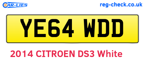 YE64WDD are the vehicle registration plates.