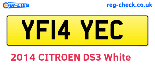 YF14YEC are the vehicle registration plates.