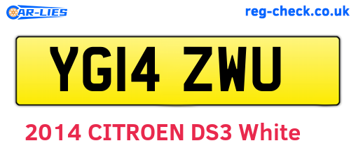 YG14ZWU are the vehicle registration plates.