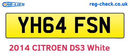 YH64FSN are the vehicle registration plates.