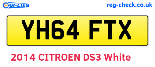 YH64FTX are the vehicle registration plates.