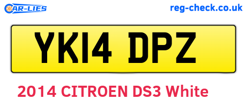 YK14DPZ are the vehicle registration plates.