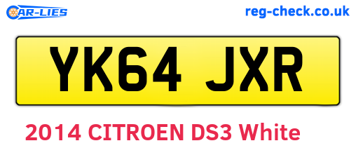 YK64JXR are the vehicle registration plates.