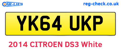 YK64UKP are the vehicle registration plates.