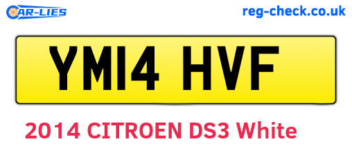 YM14HVF are the vehicle registration plates.