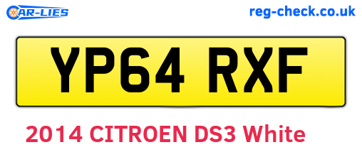 YP64RXF are the vehicle registration plates.