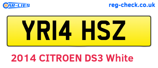 YR14HSZ are the vehicle registration plates.