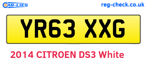 YR63XXG are the vehicle registration plates.