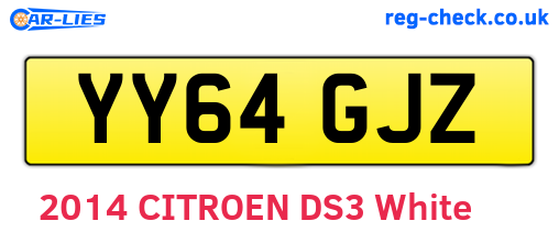 YY64GJZ are the vehicle registration plates.