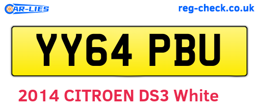 YY64PBU are the vehicle registration plates.