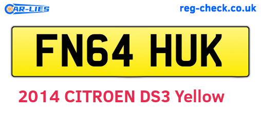 FN64HUK are the vehicle registration plates.