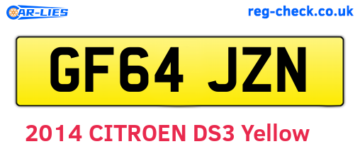 GF64JZN are the vehicle registration plates.