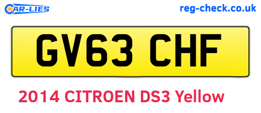 GV63CHF are the vehicle registration plates.