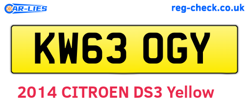 KW63OGY are the vehicle registration plates.
