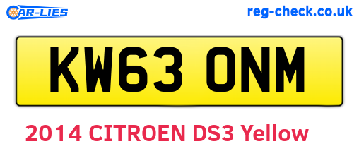 KW63ONM are the vehicle registration plates.
