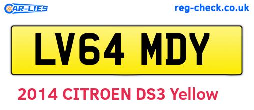 LV64MDY are the vehicle registration plates.