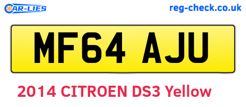 MF64AJU are the vehicle registration plates.