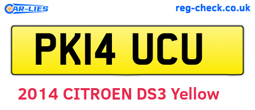 PK14UCU are the vehicle registration plates.