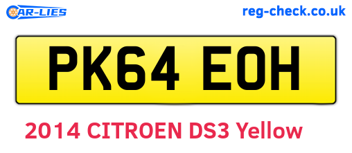 PK64EOH are the vehicle registration plates.