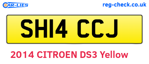 SH14CCJ are the vehicle registration plates.